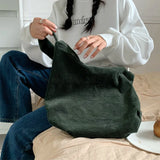 Women's Large Capacity Shoulder Bag Corduroy Tote