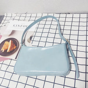 Zipper PU Underarm bags Women's Soft-Faced Handbag