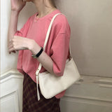 Zipper PU Underarm bags Women's Soft-Faced Handbag