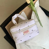 Quilting Cotton Makeup Bag Women Zipper Cosmetic Organizer Female Cloth Handbag