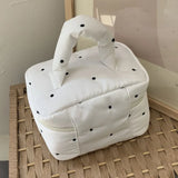 Quilting Cotton Makeup Bag Women Zipper Cosmetic Organizer Female Cloth Handbag
