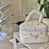 Quilting Cotton Makeup Bag Women Zipper Cosmetic Organizer Female Cloth Handbag