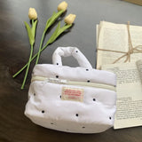 Quilting Cotton Makeup Bag Women Zipper Cosmetic Organizer Female Cloth Handbag