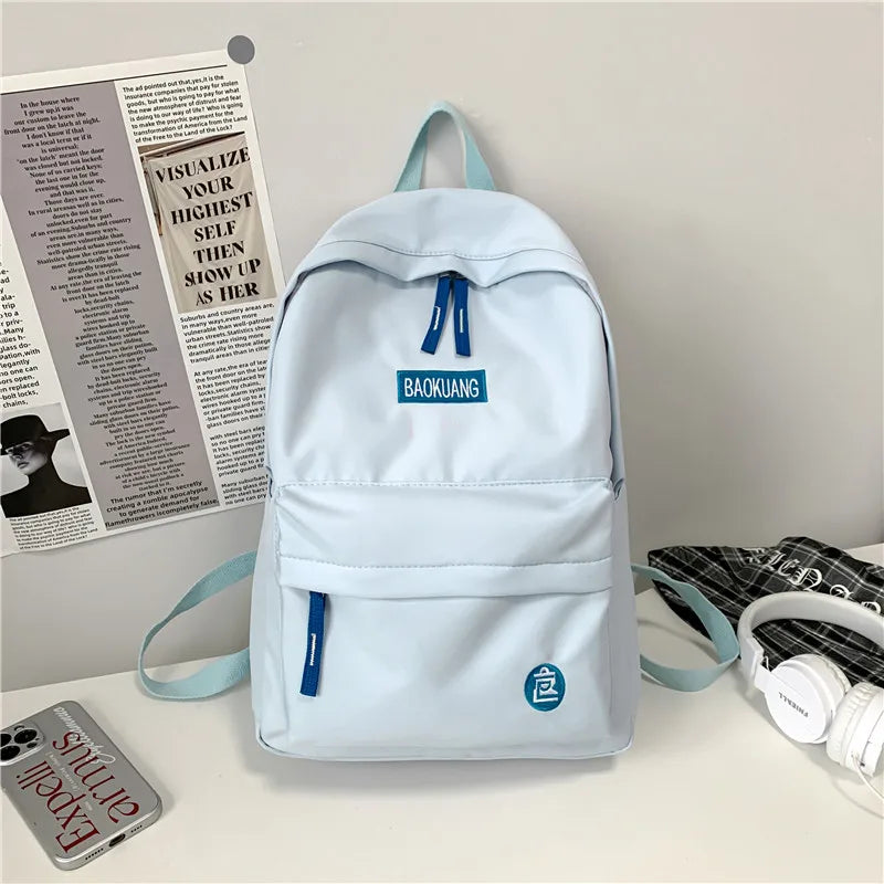 Versatile Campus Backpack Solid Color School Backpack