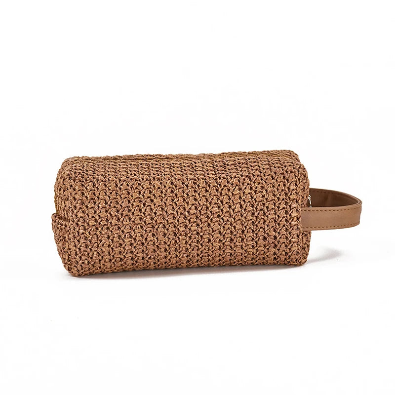 Straw Cosmetic Storage Bag Large Capacity Portable Wash Bag Organizer