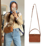 Suede Square Box Bag Flannel Casual Small Square Bag