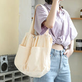 Canvas Drawstring Handbag Large Capacity Shoulder Bag
