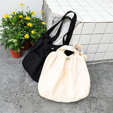 Canvas Drawstring Handbag Large Capacity Shoulder Bag