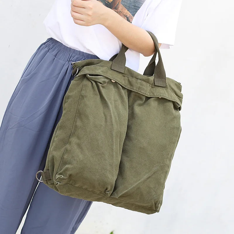 Retro Large-Capacity Canvas Handbag Shoulder Bag