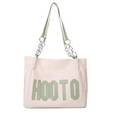 Fashionable Contrast Letter Chain Shoulder Bag