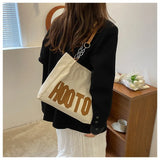 Fashionable Contrast Letter Chain Shoulder Bag
