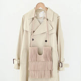 Soft Leather Tassel Shoulder Bag for Women