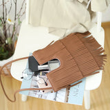 Soft Leather Tassel Shoulder Bag for Women