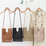 Soft Leather Tassel Shoulder Bag for Women