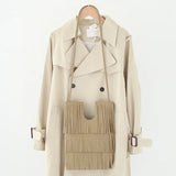 Soft Leather Tassel Shoulder Bag for Women