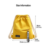 Women Canvas Backpack Drawstring Bag Teenager Girl Rucksack