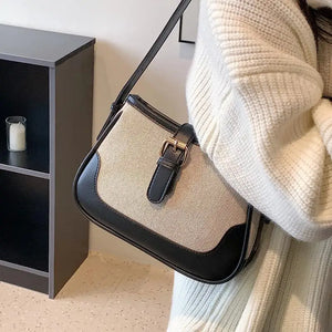 Canvas Shoulder Bag Women Small Crossbody Travel Armpit Bag