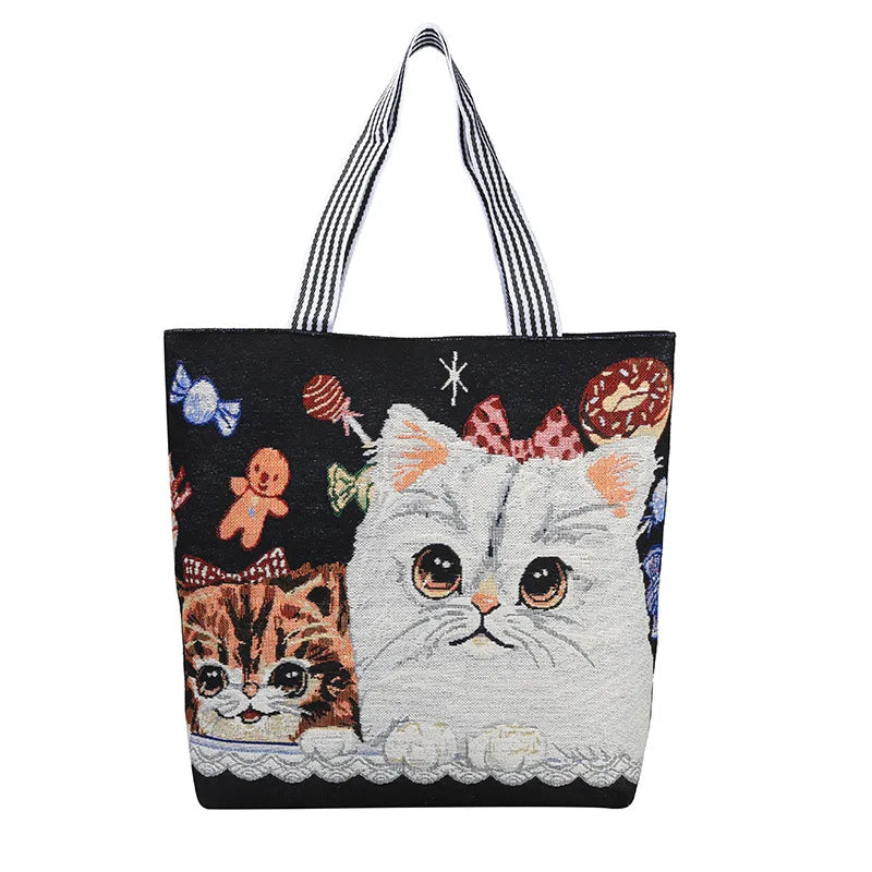 Ethnic Style Shoulder Bag Malay Thai Student Bag Canvas Embroidery