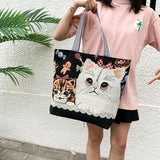 Ethnic Style Shoulder Bag Malay Thai Student Bag Canvas Embroidery