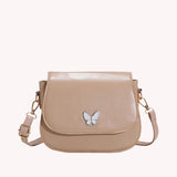 Stylish Butterfly Shoulder Bag Flap Magnetic Buckle PU Leather Crossbody Bag