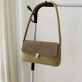 Vintage Green Underarm Bag Wave French Armpit Shoulder Bags
