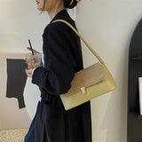 Vintage Green Underarm Bag Wave French Armpit Shoulder Bags