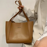 Large Capacity Messenger Handbag 2-piece set Ladies Bucket PU Shoulder Bag