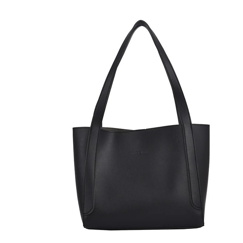 Large Capacity Messenger Handbag 2-piece set Ladies Bucket PU Shoulder Bag