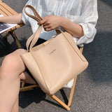 Large Capacity Messenger Handbag 2-piece set Ladies Bucket PU Shoulder Bag