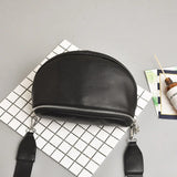 One Shoulder PU Bag Patchwork Zippers Solid Unisex Soft