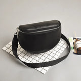 One Shoulder PU Bag Patchwork Zippers Solid Unisex Soft