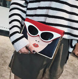 3D Beauty Glasses Pattern Chain Shoulder Bag
