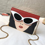 3D Beauty Glasses Pattern Chain Shoulder Bag
