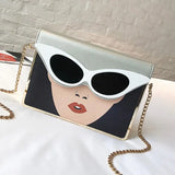 3D Beauty Glasses Pattern Chain Shoulder Bag