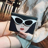 3D Beauty Glasses Pattern Chain Shoulder Bag