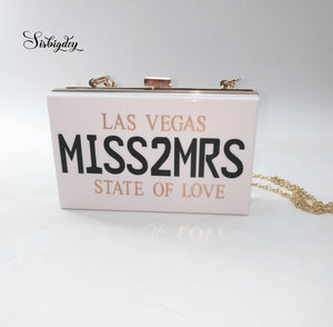 Bride Wedding Acrylic Crossbody Bag miss to mrs Clutch