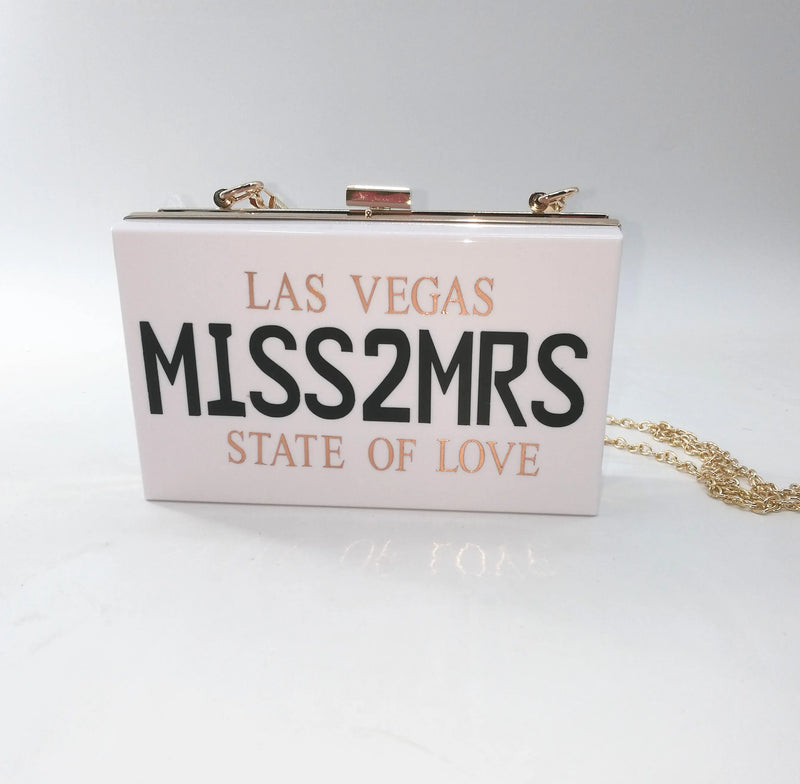 Bride Wedding Acrylic Crossbody Bag miss to mrs Clutch