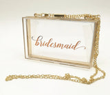 Sisbigdey Rose Bride Handbag Wedding Bridal Acrylic Crossbody Bag