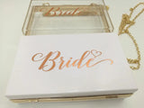 Sisbigdey Rose Bride Handbag Wedding Bridal Acrylic Crossbody Bag