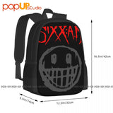Sixx Am Nikki Sixx Hard Rock Music Backpack Large Capacity Travel Softback