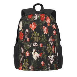 Skull And Floral Pattern Backpacks Men's Backpacks Bags For Women