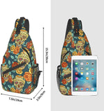 Skull And Flowers Sling Bag Crossbody Backpack Unisex Chest Bags