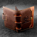 Skull Biker Leather Wallet with Pants Chain