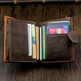 Skull Biker Leather Wallet with Pants Chain