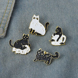 Skull Cat Pin Halloween Wizard Hat Brooch Enamel Lapel Pins