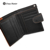 Skull Man ID Card/Money Clip Biker Leather Wallet with Chain