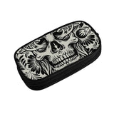 Skull Mushrooms Gray & Goth Pen Box Student School Anime Zipper Pen Bag