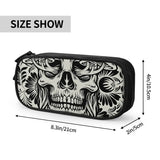 Skull Mushrooms Gray & Goth Pen Box Student School Anime Zipper Pen Bag