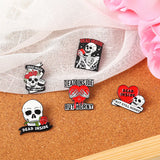 Skull Rose Heart Pin Punk Style Halloween Cat Head Compass Wizard Hat