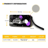 Skull Wallets Gift for Women Travel Female Purse Multifunction Zipper Long Strap